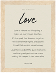 Love Word of Intention Framed print 13x18 cm / 5x7″ Wood frame Linen paper