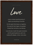 Love Word of Intention Framed print 21x29.7 cm / 8x12" Dark wood frame Carbon paper