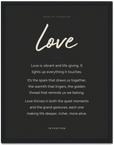 Love Word of Intention Framed print 30x40 cm / 12x16″ Black frame Carbon paper