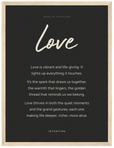 Love Word of Intention Framed print 30x40 cm / 12x16″ Wood frame Carbon paper