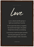 Love Word of Intention Framed print A3 (29.7 x 42 cm) Dark wood frame Carbon paper