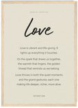 Love Word of Intention Framed print A3 (29.7 x 42 cm) Wood frame Linen paper