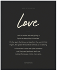 Love Word of Intention Framed print 40x50 cm / 16x20″ Black frame Carbon paper