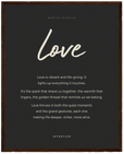 Love Word of Intention Framed print 40x50 cm / 16x20″ Dark wood frame Carbon paper