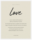 Love Word of Intention Framed print 40x50 cm / 16x20″ White frame Linen paper