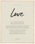 Love Word of Intention Framed print 40x50 cm / 16x20″ Wood frame Linen paper