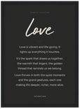 Love Word of Intention Framed print A2 (42 x 59.4 cm) Black frame Carbon paper