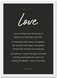 Love Word of Intention Framed print 50x70 cm / 20x28″ White frame Carbon paper