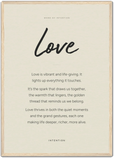 Love Word of Intention Framed print A1 (59.4 x 84.1 cm) Wood frame Linen paper