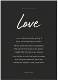 Love Word of Intention Framed print 70x100 cm / 28x40″ Black frame Carbon paper