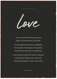 Love Word of Intention Framed print 70x100 cm / 28x40″ Dark wood frame Carbon paper