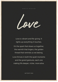 Love Word of Intention Framed print 70x100 cm / 28x40″ Wood frame Carbon paper
