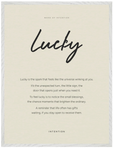 Lucky Word of Intention Framed print 60x80 cm / 24x32″ White frame Linen paper