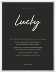Lucky Word of Intention Framed print 60x80 cm / 24x32″ White frame Carbon paper