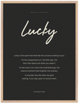 Lucky Word of Intention Framed print 60x80 cm / 24x32″ Wood frame Carbon paper