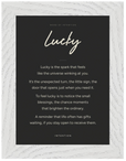 Lucky Word of Intention Framed print 13x18 cm / 5x7″ White frame Carbon paper