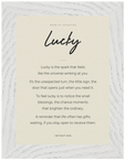 Lucky Word of Intention Framed print 13x18 cm / 5x7″ White frame Linen paper