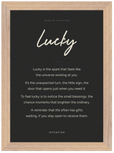 Lucky Word of Intention Framed print 21x29.7 cm / 8x12" Wood frame Carbon paper