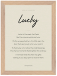 Lucky Word of Intention Framed print 21x29.7 cm / 8x12" Wood frame Linen paper
