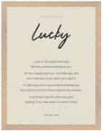 Lucky Word of Intention Framed print 30x40 cm / 12x16″ Wood frame Linen paper