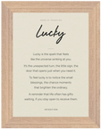 Lucky Word of Intention Framed print A3 (29.7 x 42 cm) Wood frame Linen paper