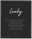 Lucky Word of Intention Framed print 40x50 cm / 16x20″ Black frame Carbon paper