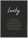 Lucky Word of Intention Framed print A2 (42 x 59.4 cm) Black frame Carbon paper