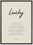 Lucky Word of Intention Framed print 50x70 cm / 20x28″ Black frame Linen paper