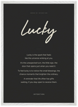 Lucky Word of Intention Framed print 50x70 cm / 20x28″ White frame Carbon paper