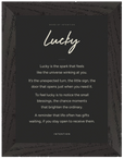 Lucky Word of Intention Framed print A1 (59.4 x 84.1 cm) Black frame Carbon paper