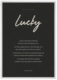Lucky Word of Intention Framed print A1 (59.4 x 84.1 cm) White frame Carbon paper