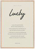 Lucky Word of Intention Framed print A1 (59.4 x 84.1 cm) Wood frame Linen paper