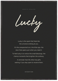 Lucky Word of Intention Framed print 70x100 cm / 28x40″ Black frame Carbon paper