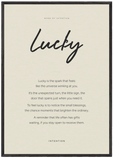 Lucky Word of Intention Framed print 70x100 cm / 28x40″ Black frame Linen paper