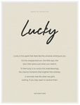 Lucky Word of Intention Framed print 60x80 cm / 24x32″ White frame Linen paper