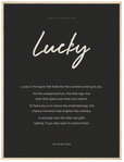 Lucky Word of Intention Framed print 60x80 cm / 24x32″ Wood frame Carbon paper