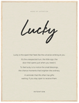 Lucky Word of Intention Framed print 60x80 cm / 24x32″ Wood frame Linen paper