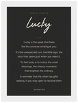 Lucky Word of Intention Framed print 13x18 cm / 5x7″ White frame Carbon paper