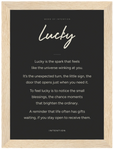 Lucky Word of Intention Framed print 13x18 cm / 5x7″ Wood frame Carbon paper