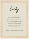 Lucky Word of Intention Framed print 13x18 cm / 5x7″ Wood frame Linen paper
