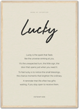 Lucky Word of Intention Framed print 21x29.7 cm / 8x12" Wood frame Linen paper