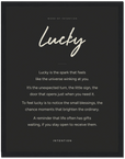 Lucky Word of Intention Framed print 30x40 cm / 12x16″ Black frame Carbon paper