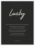 Lucky Word of Intention Framed print 30x40 cm / 12x16″ White frame Carbon paper