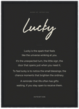Lucky Word of Intention Framed print A3 (29.7 x 42 cm) Black frame Carbon paper