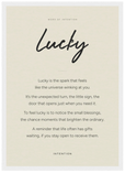 Lucky Word of Intention Framed print A3 (29.7 x 42 cm) White frame Linen paper