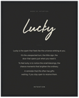 Lucky Word of Intention Framed print 40x50 cm / 16x20″ Black frame Carbon paper