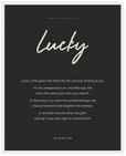 Lucky Word of Intention Framed print 40x50 cm / 16x20″ White frame Carbon paper