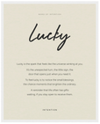 Lucky Word of Intention Framed print 40x50 cm / 16x20″ White frame Linen paper
