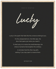 Lucky Word of Intention Framed print 40x50 cm / 16x20″ Wood frame Carbon paper