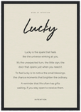 Lucky Word of Intention Framed print A2 (42 x 59.4 cm) Black frame Linen paper